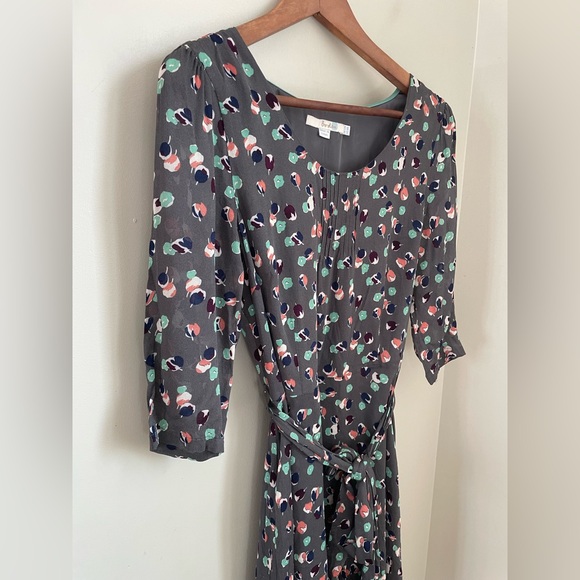 Boden Florence Printed Grey Dress US 8 Feminine Cottagecore MIDI - Picture 3 of 11